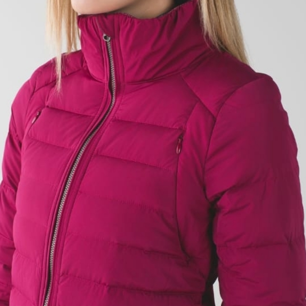 Lululemon Fluffed Up Down Puffer Jacket In Berry Rumble / Rumble Bordeux Drama - Picture 4 of 11